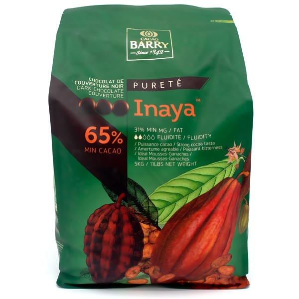 Cacao Barry Inaya Pistoles 65% Dark Chocolate Discs - 5 kg CHD-S65INAY-US-U77