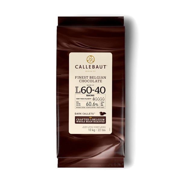 Callebaut L60-40 Natural Vanilla 60% Dark Chocolate Callets - 10 kg L-60-40NV-595