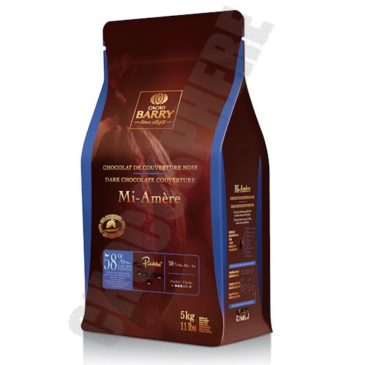 Cacao Barry Mi-Amere Pistoles 58% Dark Chocolate Discs - 5 kg