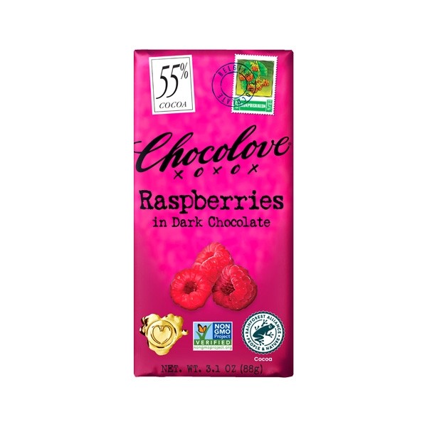 Chocolove Raspberries in 55% Dark Chocolate Bar - 88g