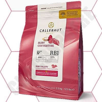 Callebaut RB1 34% Ruby Chocolate Couverture Callets Bag - 2.5kg CHR-R36RB12-US-U75