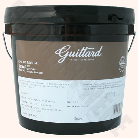 Guittard Cacao Rouge Dutched Cocoa Powder Pail - 5 lb 3023 C10 3023C10