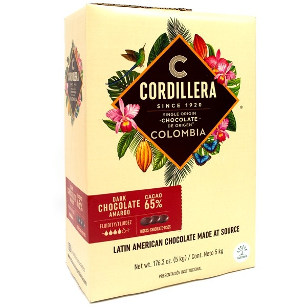 Cordillera Colombia 65% Single Origin Dark Chocolate Discs - 5 kg 65CordDisc
