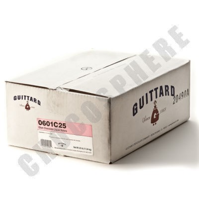 Guittard Oban Unsweetened 100% Dark Chocolate Wafers Box - 25 lb 0601 C25 0601C25 0601C25X