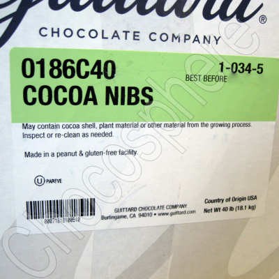 Guittard Unsweetened 100% Cacao Cocoa Nibs Box - 40 lb 0186 C40 0186C40