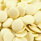 Guittard Soie Blanche 35% White Chocolate Couverture Wafers Box - 25 lb 3350 C25FT 3350C25FT