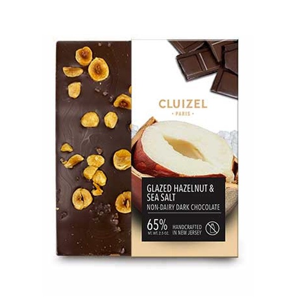 Michel Cluizel Glazed Hazelnuts & Sea Salt in 65% Dark Chocolate Bar - 70g