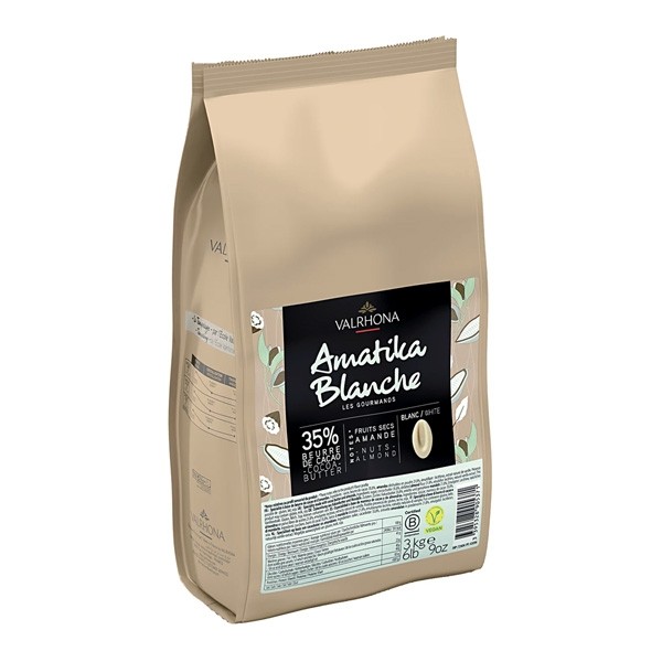 Valrhona Amatika Vegan 46% Single Origin Almond Milk Chocolate Feves - 3kg 43096