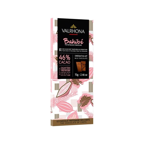 Valrhona Bahibe 46% Milk Chocolate Bar - 70g 33038