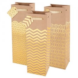 Chocosphere Kraft and Gold Printed Wine Bag - Single Bottle – Add-on