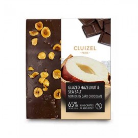 Michel Cluizel Michel Cluizel Glazed Hazelnuts & Sea Salt in 65% Dark Chocolate Bar - 70g
